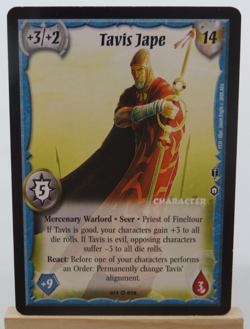WARLORD Saga of the Storm CCG Mercenary Character Card TAVIS JAPE 013/018 - Image 1