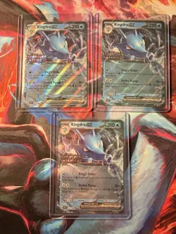 Pokemon TCG Shrouded Fable Kingdra Card 012/064 EX - STAMPED PROMO Lot Of 3 - Image 1