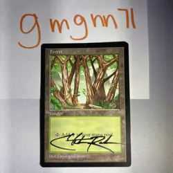 MTG Forest 1997 APAC Land Promo Signed By The Artist Christopher Rush - Image 1