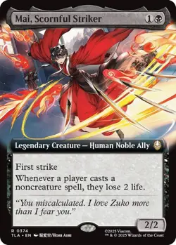 Mai, Scornful Striker (Extended Art)- Avatar: The Last Airbender- (Foil)(NM) - Image 1