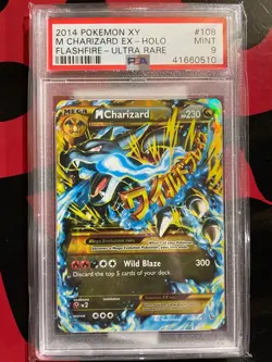 2014 POKEMON XY FLASHFIRE M CHARIZARD EX #108/106 SECRET RARE PSA 9 - Image 1