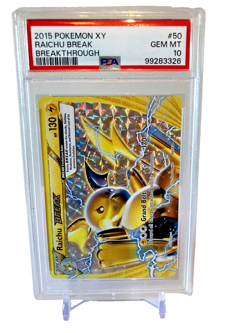 2015 Pokemon XY Breakthrough RAICHU BREAK 50/162 - Graded PSA 10 GEM MINT - Image 1