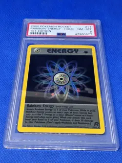 Rainbow Energy 1st Edition 2000 Pokemon Team Rocket HOLO PSA 8 NM-MT First 17/82 - Image 2