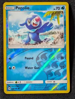 Popplio 39/149 SM Base Set Reverse Holo LP Pokemon TCG - Image 1