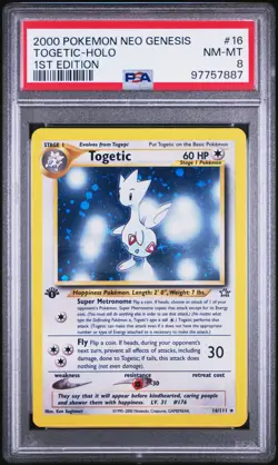 2000 POKEMON NEO GENESIS 1ST EDITION #16 TOGETIC-HOLO PSA 8 New Cert 16/111 - Image 1