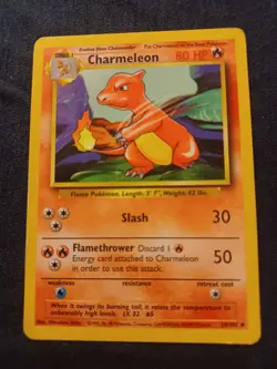 Pokemon Charmeleon 24/102 Base Set Regular Unlimited LP - Image 1