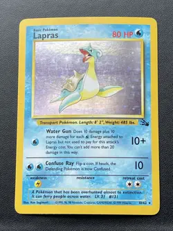 Pokemon TCG Lapras Fossil 10 Holo Unlimited Holo Rare - Image 1