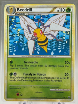Pokemon TCG Beedrill HSUnleashed 12/95 Regular Rare NM - Image 1