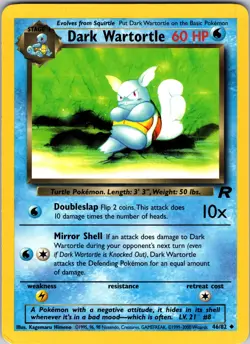 Dark Wartortle 46/82 Team Rocket Pokemon TCG LP - Image 1