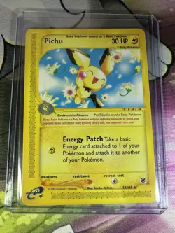 Pokemon Pichu #58/165 Non-Holo Rare - 2002 Expedition Base Set - NM to Mint! - Image 1