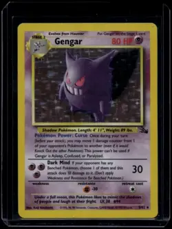 Pokemon TCG Gengar 5/62 Fossil Holo LP - Image 1
