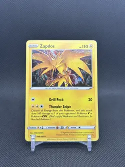 *HD Swirl* Zapdos Cosmos Holo Rare - 048/185 - Vivid Voltage Pokemon 2020 NM - Image 1