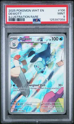 2025 POKEMON WHITE FLARE EN DEWOTT ILLUSTRATION RARE #106/086 PSA 9! - Image 1