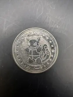 WARTORTLE Pokemon Battle Coin Silver Japanese Very Rare Nintendo Japan - Image 1
