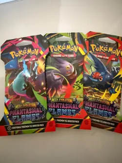 Pokemon TCG: Mega Evolution-Phantasmal Flames Sleeved Booster Packs x3 Sealed - Image 1