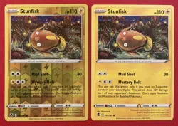 Pokemon TCG Stunfisk Silver Tempest 055/195 Reverse Holo Common - Image 1