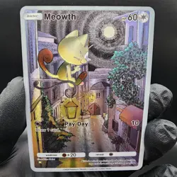 Pokemon Meowth Pocket TCG Custom Made Fan Art Holo With Texture - Image 1