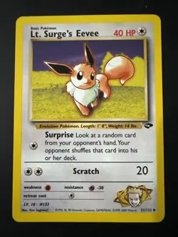 Pokemon Lt. Surge's Eevee - WOTC Gym Challenge Uncommon 51/132 Unlimited 2000 - Image 1