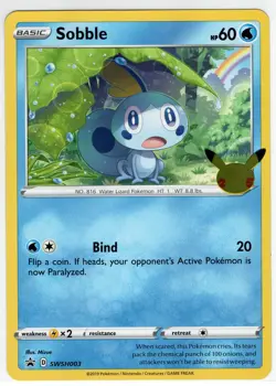 2019 Pokemon Sword & Shield Black Star Promos #SWSH003 Sobble Oversized - Image 1