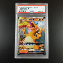 PSA 5 Charizard GX 9/68 Pokemon Hidden Fates Full Art Holo Card - Image 1