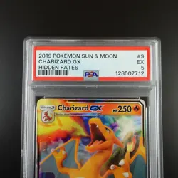 PSA 5 Charizard GX 9/68 Pokemon Hidden Fates Full Art Holo Card - Image 2