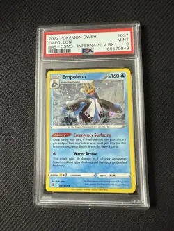 2022 Pokemon SWSH Empoleon Cosmos Holo PSA 9 MINT 037/172 Infernape V Box - Image 2