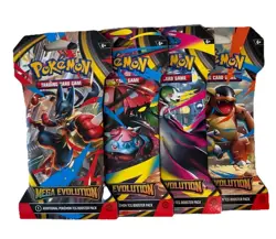 NEW Unopened set of 4 Mega Evolution Pokemon Booster Sleeved 100% Authentic ￼ - Image 1