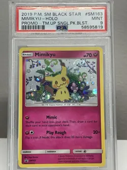 🌌POKEMON TEAM UP SM BLACK STAR PROMO MIMIKYU HOLO PSA 9 MINT GALAXY SWIRL - Image 1