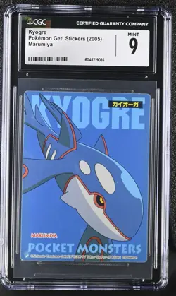 Pokemon Kyogre Marumiya Get! Sticker 2005 CGC 9 Mint Japan - Image 1