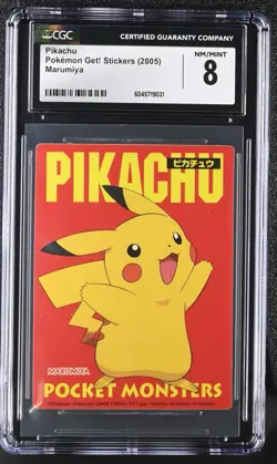 Pokemon Pikachu Marumiya Get! Sticker 2005 CGC 8 POP 2 Japan - Image 1
