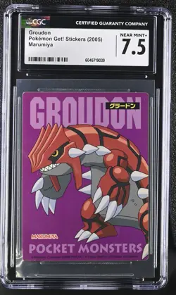 Pokemon Groudon Marumiya Get! Sticker 2005 CGC 7.5 POP 1 Japan - Image 1