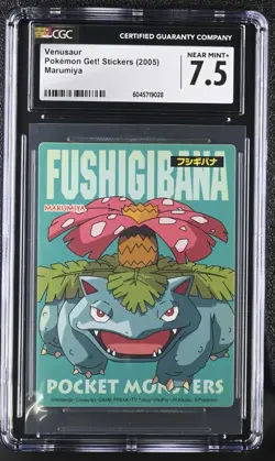 Pokemon Venusaur Marumiya Get! Sticker 2005 CGC 7.5 Japan - Image 1