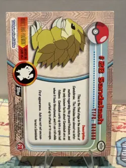 Sandslash #28 Pokemon 2000 Topps Chrome Base HOLO - Image 2