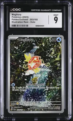 CGC 9 Magikarp Illustration Rare 203/193 Paldea Evolved Pokemon TCG - Image 1