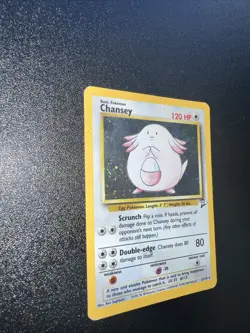 Chansey 3/130 Pokemon TCG Base Set 2 Unlimited Holo Rare LP - Image 2
