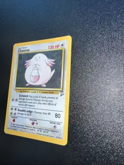 Chansey 3/130 Pokemon TCG Base Set 2 Unlimited Holo Rare LP - Image 3