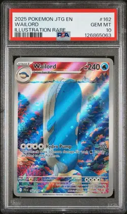 Pokemon Journey Together Wailord 162/159 PSA 10 Gem Mint Illustration Rare - Image 1