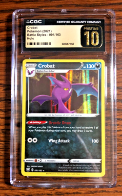 Crobat Holo Rare #091 - CGC PRISTINE 10 - 2021 SWSH Battle Styles - Pokemon TCG - Image 1