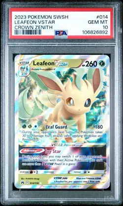 2023 POKEMON SWORD & SHIELD CROWN ZENITH #014 LEAFEON VSTAR PSA 10 - Image 1