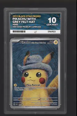 Pokemon Pikachu Grey Felt Hat Van Gogh - Ace 10 - Perfect Subgrades - Image 1