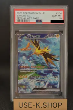 PSA 10 Zapdos ex SAR 204/165 sv2a Pokemon Card 151 Japanese 2023 Gem Mint - Image 1