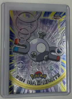 2000 Topps Chrome Magnemite Pokemon Card, Foil Holographic - Image 1