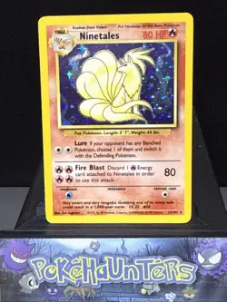 Pokemon Card Ninetales 12/102 Rare Holo Base Set WOTC Light Play - Image 1