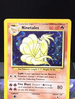 Pokemon Card Ninetales 12/102 Rare Holo Base Set WOTC Light Play - Image 2