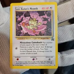 Team Rocket's Meowth Black Star | Wotc Promo | LP Last 35 Grade Ready Cards - Image 1