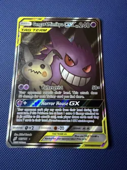 Pokemon Gengar & Mimikyu GX Alternate Full Art Holo Card 165/181 English Edition - Image 1