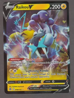 Raikou V 048/172 Ultra Rare - Brilliant Stars - Pokemon Card 2022 NM - Image 1