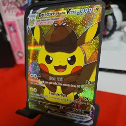 Detective Pikachu Pokemon Legendary Cute Cosplay Doujin ACG HOLO Card NM - Image 2