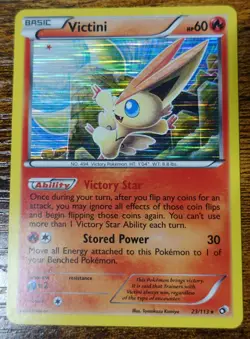 Victini 23/113 Holo Error Misprint Date Error Legendary Treasures Pokemon Card - Image 1