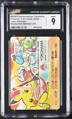 Pokemon Pikachu Yokohama 2023 Japanese Train Minatomirai Subway Line - CGC 9 - Image 1